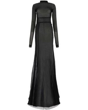 Ann Demeulemeester Cotton Blend Long Dress - Black