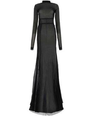 Ann Demeulemeester Cotton Blend Long Dress - Black