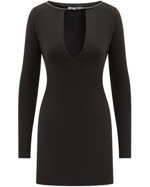 Ambush Round Neck Mini Dress - Black