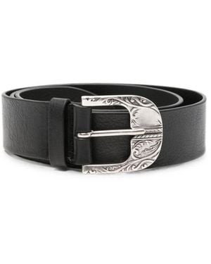 Orciani Engraved Buckle Belt - Black