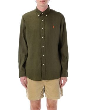 Ralph Lauren Polo Pony-Embroidered Shirt - Green