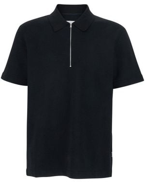 Jil Sander Zipped Polo - Black