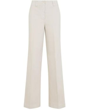 Peserico Straight Flat Front Pants - White