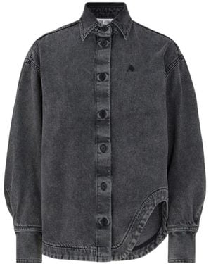 The Attico Solid Shirt Collar Jacket - Gray