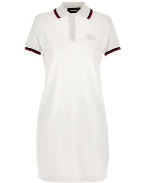 DSquared² Maxi Cut Out Polo Dress - White