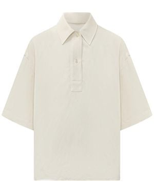 Studio Nicholson Solid Shirt Collar Polo - White
