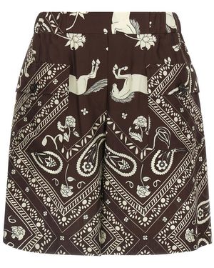 Alberto Biani Bandana Print Bermuda Shorts - Brown