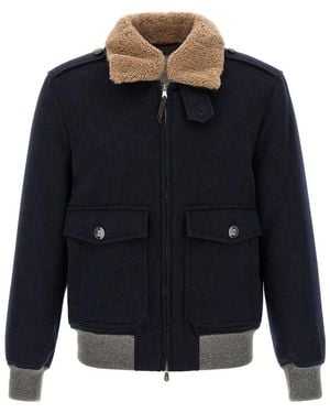 Brunello Cucinelli Regular Bomber Jacket - Blue