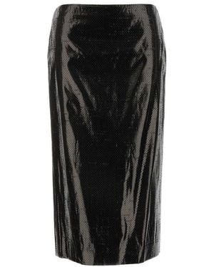 McQueen Tarpaulin Pencil Midi Skirt - Black