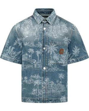 Amiri Regular Printed Shirt - Blue