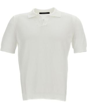 Tagliatore Crew Neck Polo - White