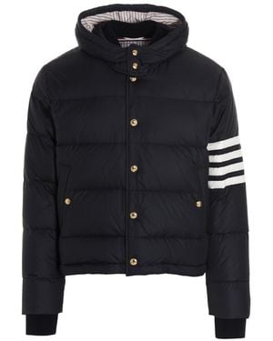 Thom Browne 4-Bar Hooded Puffer Jacket - Black