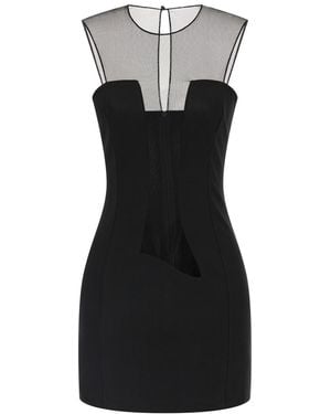 Nensi Dojaka Tulle Insert Dress - Black