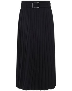 Sportmax Pleated Calf Length Skirt - Black