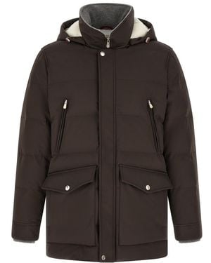 Brunello Cucinelli Quilted Hood Jackets - Black