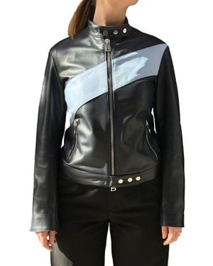 LA ROSE Leather Bomber Jacket - Black