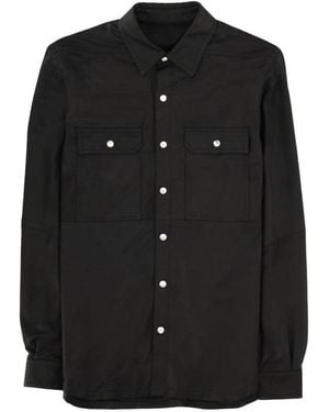 Rick Owens Solid Shirt Collar Jacket - Black