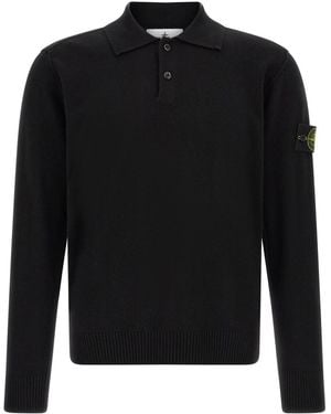 Stone Island Loose Polo Sweater - Black
