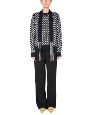 Jil Sander Jacquard Crew Neck Jumper - Blue