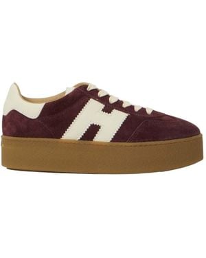 Hogan Burgundy Logo Cool Sneakers - Brown