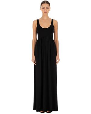 Sportmax Solid Scoop Neck Maxi Dress - Black