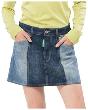 DSquared² Color Block Mini Skirt - Blue