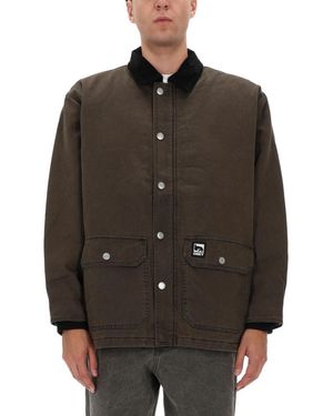 Obey Solid Shirt Collar Jacket - Brown