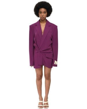 Off-White c/o Virgil Abloh Peaked Lapel Mini Dress - Purple