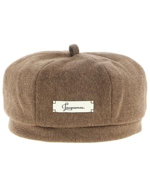 Jacquemus Logo Beret Hat - Brown