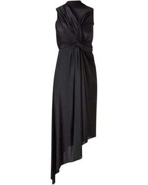 Balenciaga Solid Knee Length Dress - Black