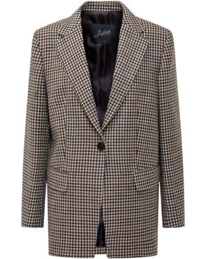 The Seafarer Checks Notched Lapel Blazer - Gray
