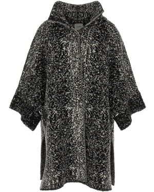 Nude Hood Trench Coat - Black