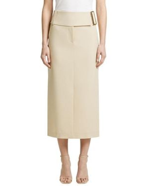 Sportmax Off Calf Length Skirt - Natural