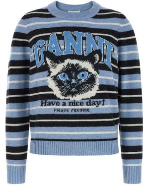 Ganni Wool Cardigan - Blue