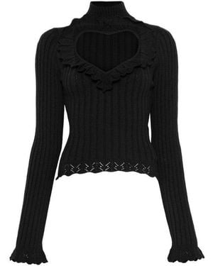 Balenciaga Solid Turtle Neck T-Shirt - Black