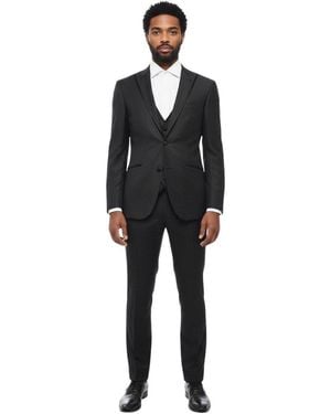 Corneliani Peaked Lapel Suit - Black