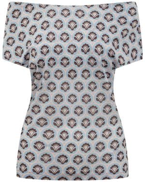 Etro Printed Off Shoulder Top - Blue