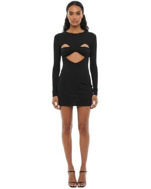 Ambush Round Neck Mini Dress - Black