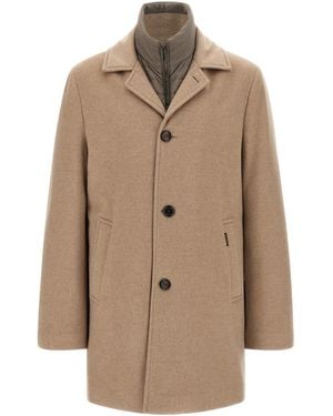 Moorer Notched Lapel Coat - Natural