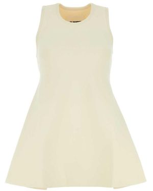 Jil Sander Ivory Viscose Blend Top - Natural