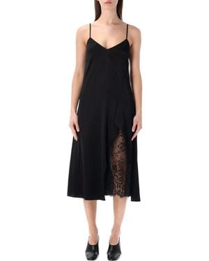 Acne Studios Solid V Neck Midi Dress - Black