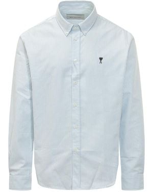 Ami Paris Stripes Shirt - Blue