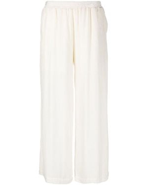 Gold Hawk Light Wide Leg Velvet Trousers - White
