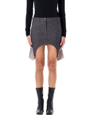Courreges Reversed Mini Denim Skirt - Black