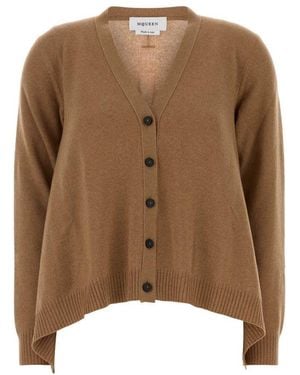 McQueen Light V Neck Jumper - Brown