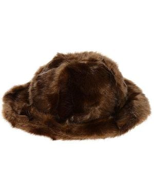 DSquared² Logo Fur Bucket Hat - Brown