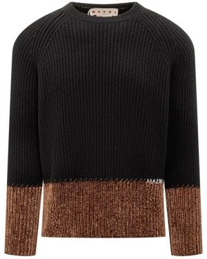 Marni Crew Neck Sweaters - Black