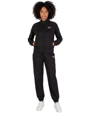 EA7 Cotton Logo Tracksuit - Black