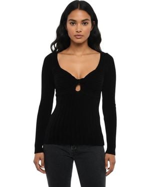 MSGM Sweet Heart Neck Top - Black