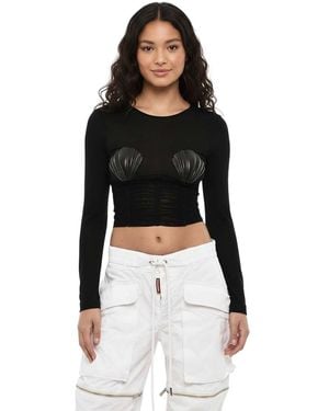 DSquared² Embellished Crew Neck Top - Black